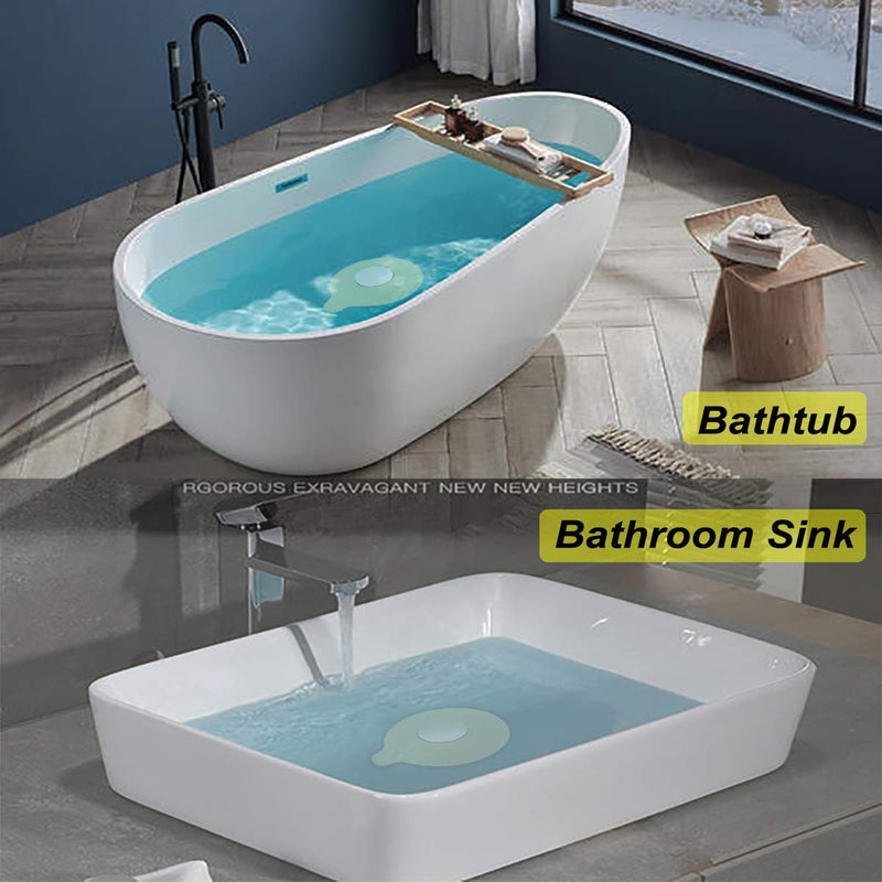 Seatery 2PCS Bathtub Stopper Hair Catcher Kit, Bathtub Drain Strainer, Tub Stopper Plug Cover, Sink Filter, Silicone Drain Stopper for Bathroom, Laundry (Grey) - Image 3